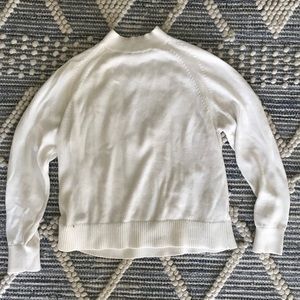 Everlane Ivory Cotton Cropped Mockneck